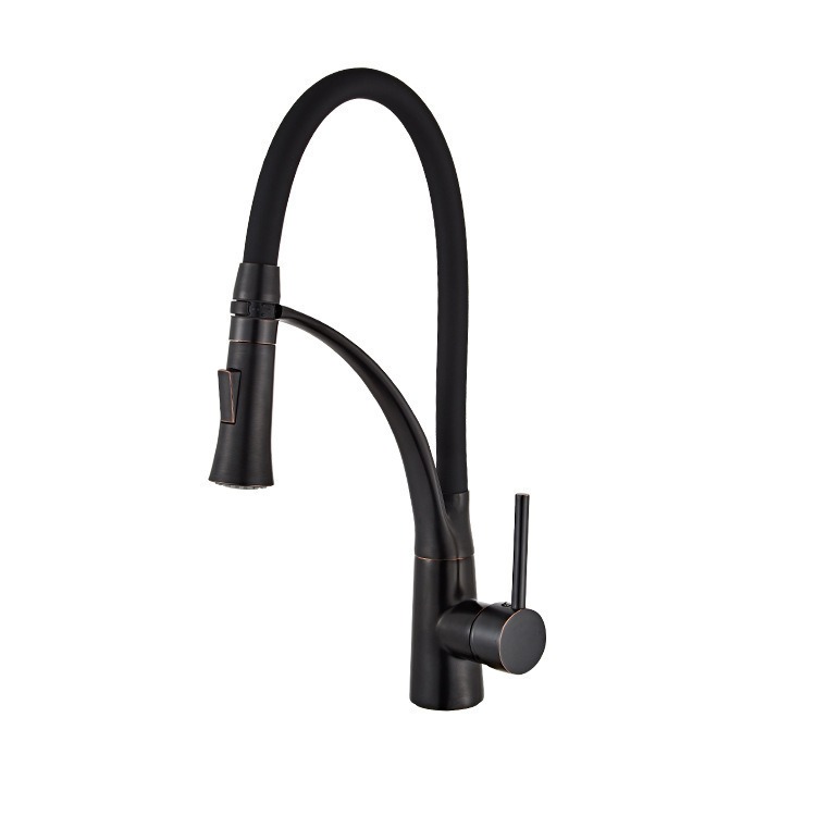 All Matte Black Body with Flexible Tube Kitchen Faucet